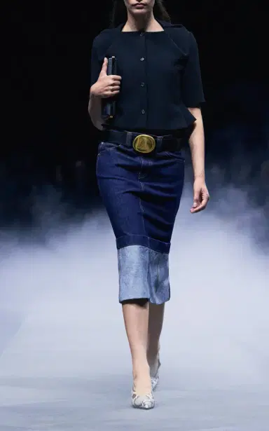 Khaite Kilian Cuffed Denim Midi Skirt | Thumbnail 2