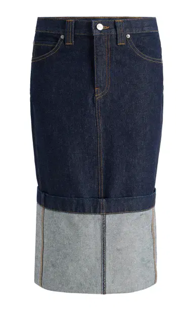 Khaite Kilian Cuffed Denim Midi Skirt | Thumbnail 1
