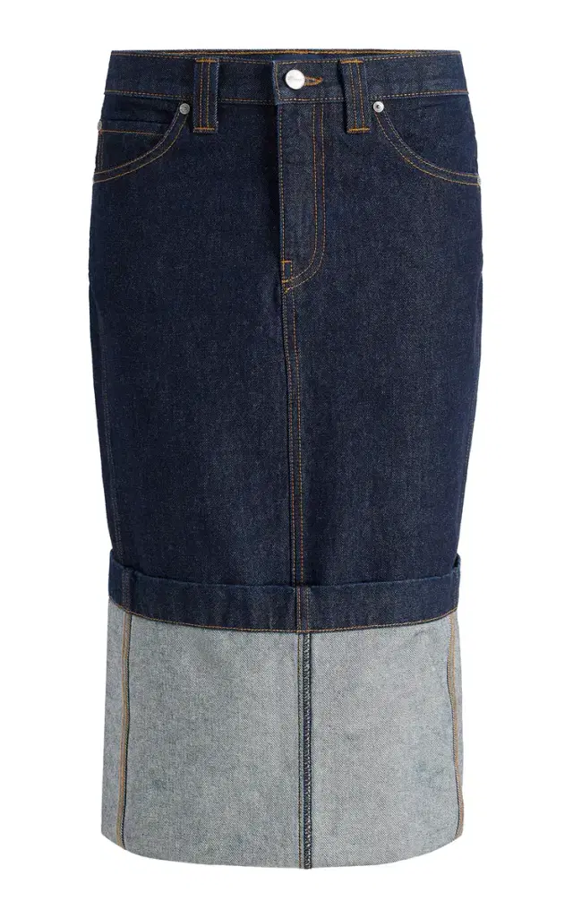 Kilian Cuffed Denim Midi Skirt