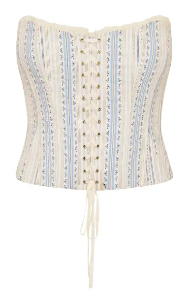 LoveShackFancy Bensen Knit Cotton Bustier | Thumbnail 1