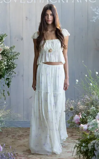 LoveShackFancy Positano Printed Maxi Skirt | Thumbnail 2