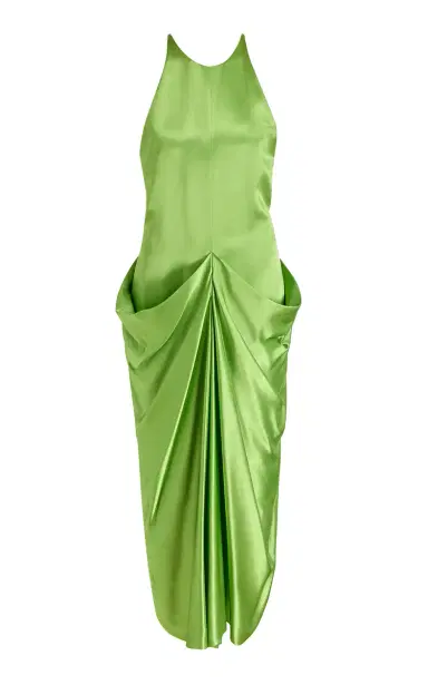Khaite Kent Draped Satin Maxi Dress | Thumbnail 2