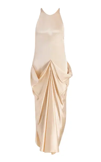 Khaite Kent Draped Satin Maxi Dress | Thumbnail 1