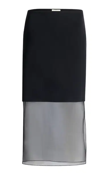 Khaite Sybil Crepe Satin Midi Skirt | Thumbnail 1
