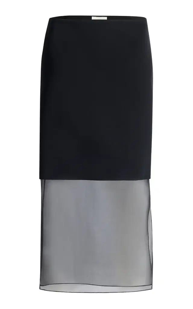 Sybil Crepe Satin Midi Skirt