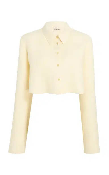 Khaite Fritz Cropped Linen Shirt | Thumbnail 1 Khaite Fritz Cropped Linen Shirt | Thumbnail 1