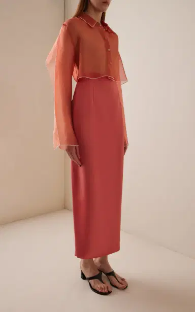 Khaite Fritz Cropped Silk Organza Shirt | Thumbnail 3 Khaite Fritz Cropped Silk Organza Shirt | Thumbnail 3