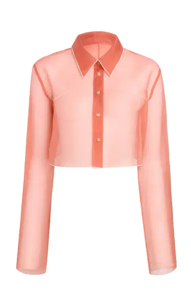 Khaite Fritz Cropped Silk Organza Shirt | Thumbnail 1 Khaite Fritz Cropped Silk Organza Shirt | Thumbnail 1