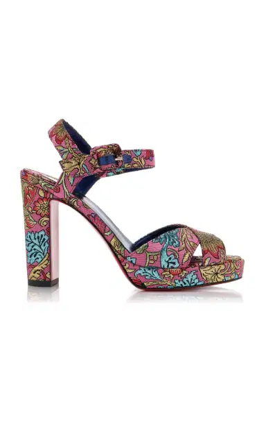 Christian Louboutin Cora 100 Jacquard Florea Sandals | Thumbnail 1