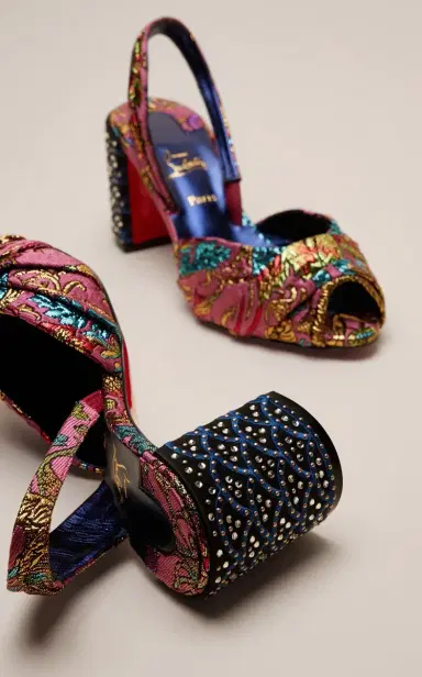 Christian Louboutin Cordelia 70 Jacquard Florea Slingback Sandals | Thumbnail 2