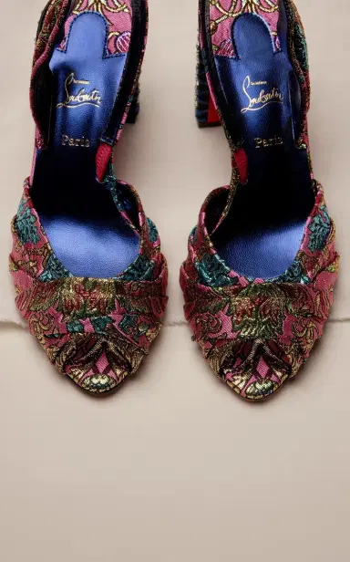 Christian Louboutin Cordelia 70 Jacquard Florea Slingback Sandals | Thumbnail 3