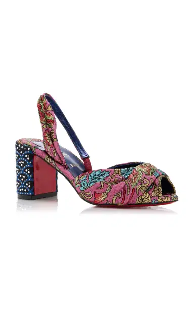 Christian Louboutin Cordelia 70 Jacquard Florea Slingback Sandals | Thumbnail 6