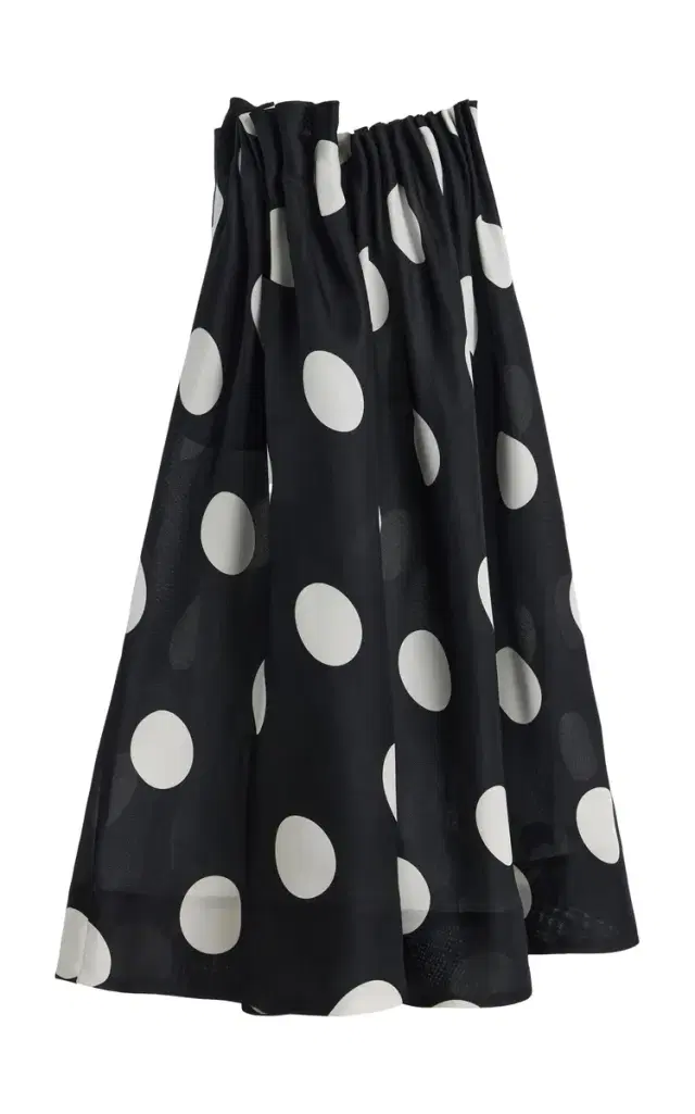 Khaite Riley Gathered Silk Gazar Maxi Skirt