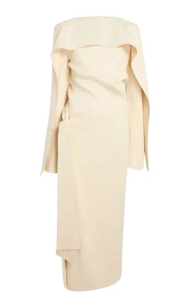 Khaite Yon Crepe Satin Midi Dress | Thumbnail 4