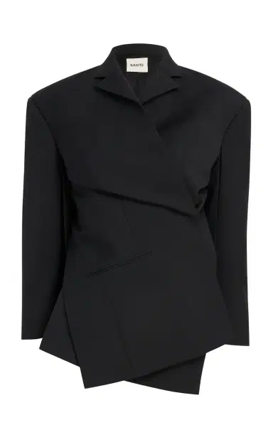 Khaite Palto Wool-Silk Cady Wrap Jacket | Thumbnail 1