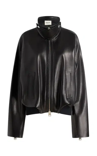 Khaite Hamett Plonge Leather Jacket | Thumbnail 1 Khaite Hamett Plonge Leather Jacket | Thumbnail 1