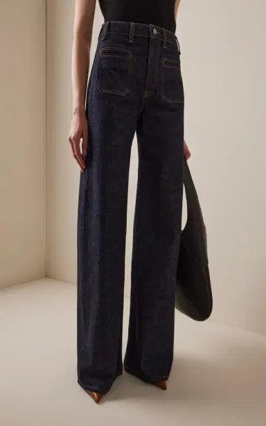 Khaite Delmonico Stretch High-Rise Wide-Leg Jeans | Thumbnail 3 Khaite Delmonico Stretch High-Rise Wide-Leg Jeans | Thumbnail 3