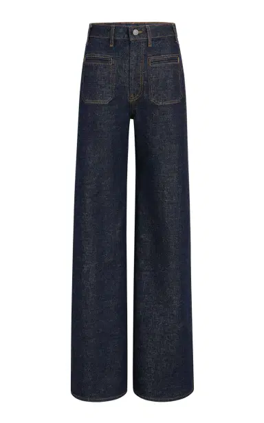 Khaite Delmonico Stretch High-Rise Wide-Leg Jeans | Thumbnail 1 Khaite Delmonico Stretch High-Rise Wide-Leg Jeans | Thumbnail 1