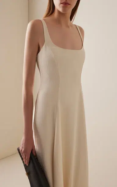 Khaite Vivian Fringed Crepe Maxi Dress | Thumbnail 3 Khaite Vivian Fringed Crepe Maxi Dress | Thumbnail 3