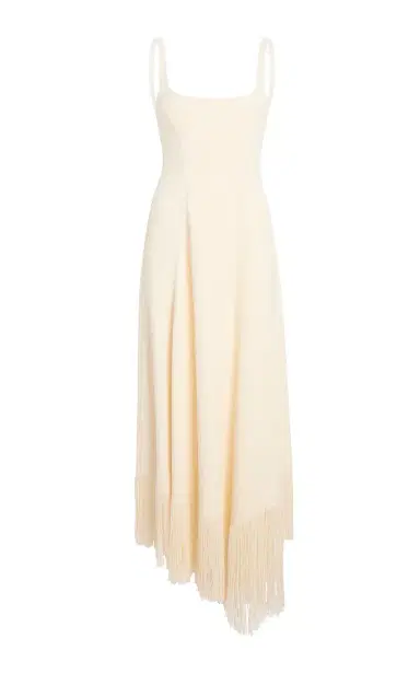 Khaite Vivian Fringed Crepe Maxi Dress | Thumbnail 1 Khaite Vivian Fringed Crepe Maxi Dress | Thumbnail 1