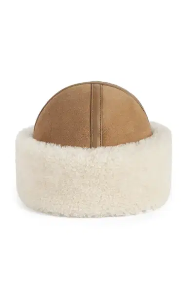 Toteme Shearling-Trimmed Suede Hat | Thumbnail 1 Toteme Shearling-Trimmed Suede Hat | Thumbnail 1