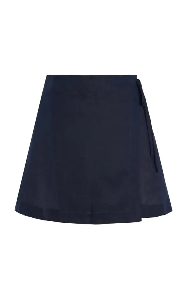 Leiden Linen Wrap Mini Skirt