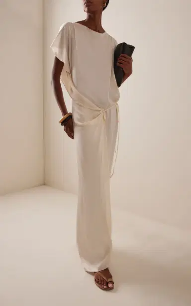 Bondi Born Ardea Hammered Satin Maxi Wrap Dress | Thumbnail 2