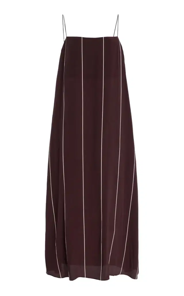 Orta Striped Silk Maxi Slip Dress Orta Striped Silk Maxi Slip Dress