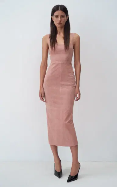 Alex Perry Suede Midi Dress | Thumbnail 4 Alex Perry Suede Midi Dress | Thumbnail 4