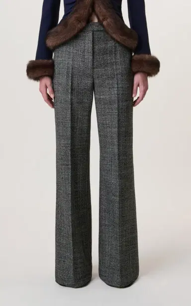 Valentino Garavani Virgin-Wool Mid-Rise Flared-Leg Pants | Thumbnail 3