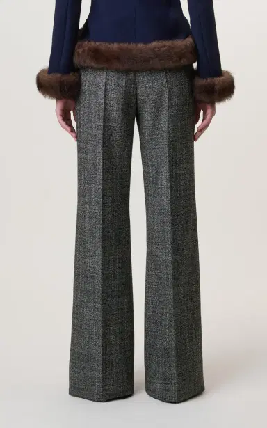 Valentino Garavani Virgin-Wool Mid-Rise Flared-Leg Pants | Thumbnail 4