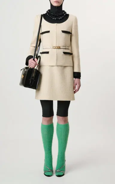 Valentino Garavani Bow-Detailed Wool-Blend Tweed Jacket | Thumbnail 2 Valentino Garavani Bow-Detailed Wool-Blend Tweed Jacket | Thumbnail 2