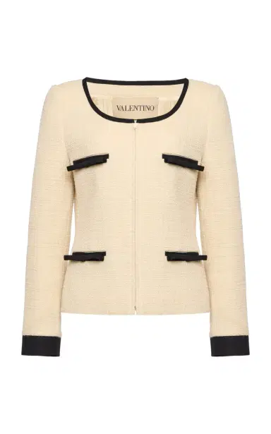 Valentino Garavani Bow-Detailed Wool-Blend Tweed Jacket | Thumbnail 1 Valentino Garavani Bow-Detailed Wool-Blend Tweed Jacket | Thumbnail 1