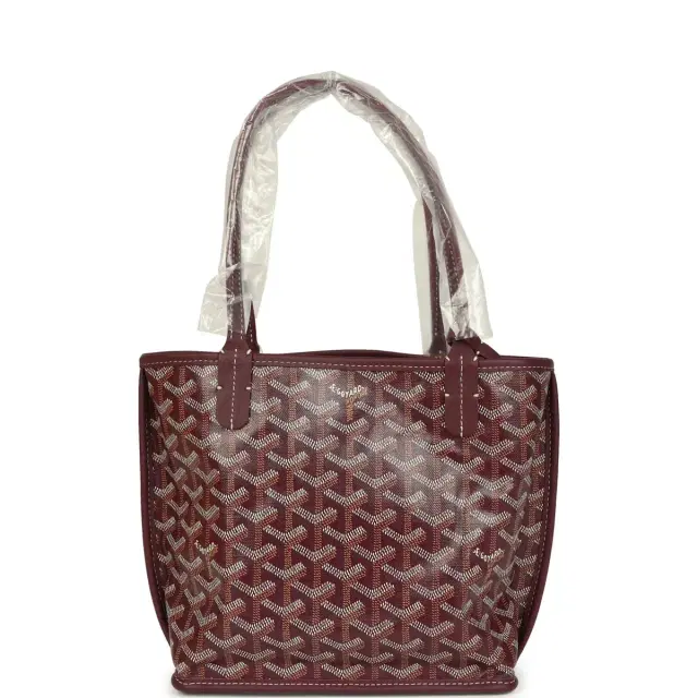 goyard Goyard Goyardine Burgundy Anjou Mini Bag Palladium Hardware