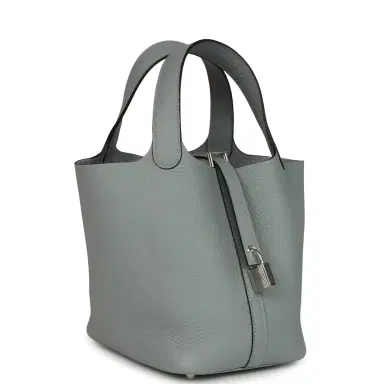 HERMÈS Hermes Picotin Lock 18 Gris Pantin Clemence Palladium Hardware | Thumbnail 2 HERMÈS Hermes Picotin Lock 18 Gris Pantin Clemence Palladium Hardware | Thumbnail 2