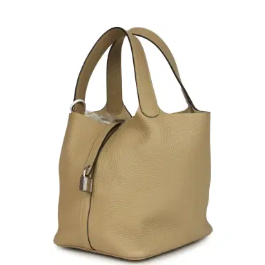 HERMÈS Hermes Picotin Lock 22 Trench Clemence Palladium Hardware | Thumbnail 5 HERMÈS Hermes Picotin Lock 22 Trench Clemence Palladium Hardware | Thumbnail 5