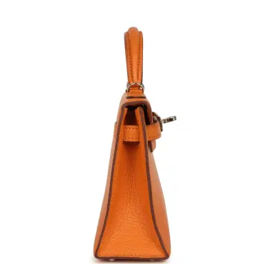 HERMÈS Pre-owned Hermes Kelly Sellier 20 Apricot Chevre Mysore Palladium Hardware | Thumbnail 3 HERMÈS Pre-owned Hermes Kelly Sellier 20 Apricot Chevre Mysore Palladium Hardware | Thumbnail 3