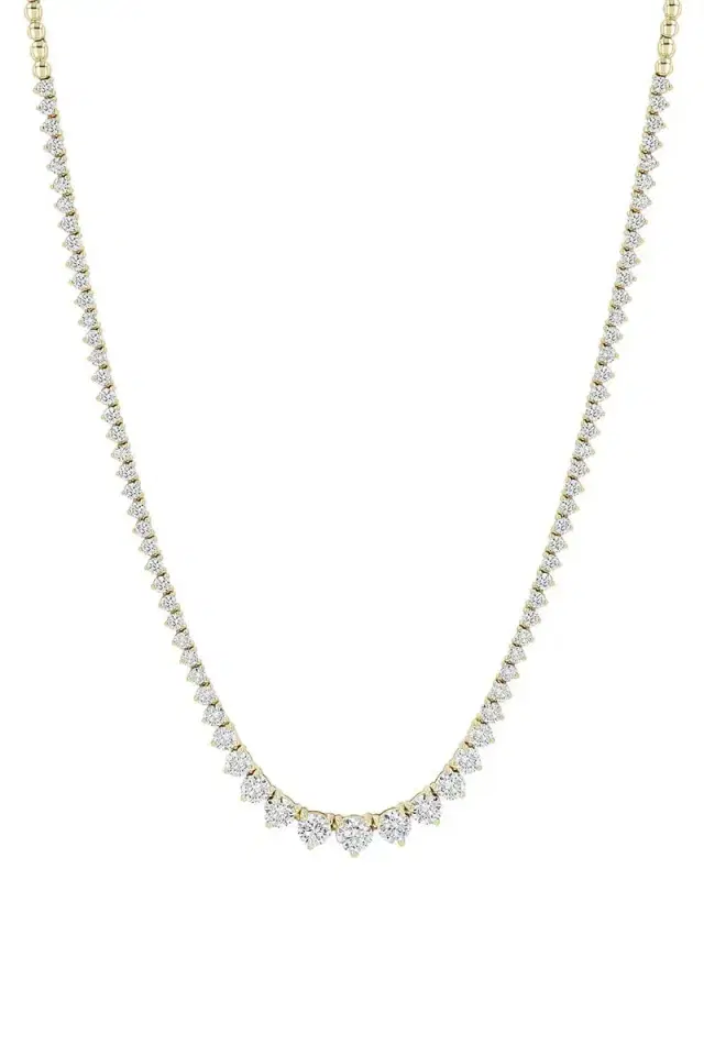 Diamond 3 Prong Tennis Necklace