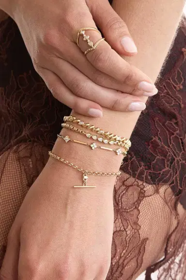 Zoë Chicco Diamond Quad Station Linked Bar Bracelet | Thumbnail 2