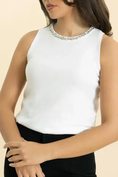 MINNIE ROSE Jewel Neck Tank Top | Thumbnail 2 MINNIE ROSE Jewel Neck Tank Top | Thumbnail 2