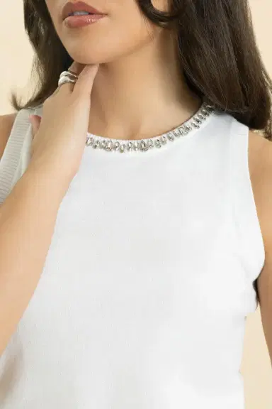 MINNIE ROSE Jewel Neck Tank Top | Thumbnail 3 MINNIE ROSE Jewel Neck Tank Top | Thumbnail 3