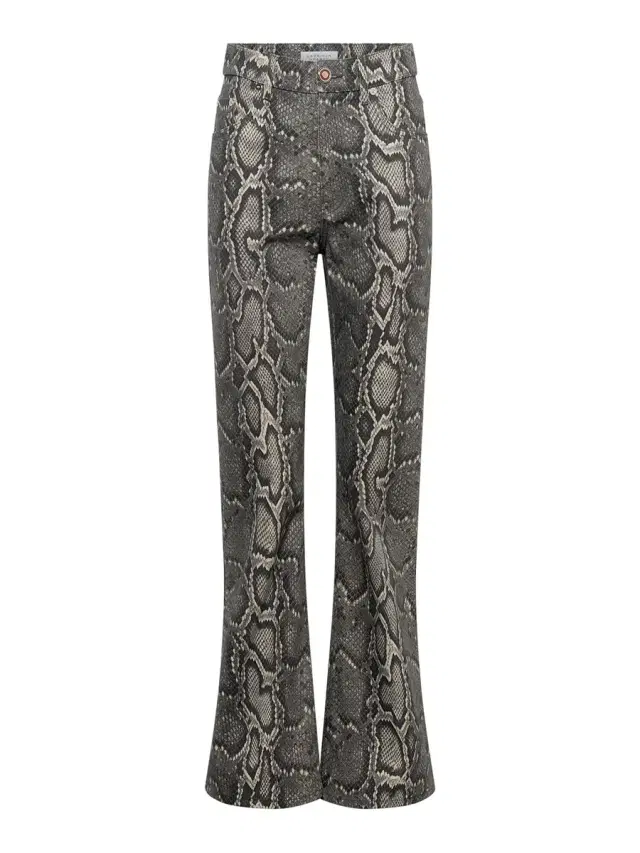 Gabriela Hearst Ezra Python Bootcut Cropped Jeans