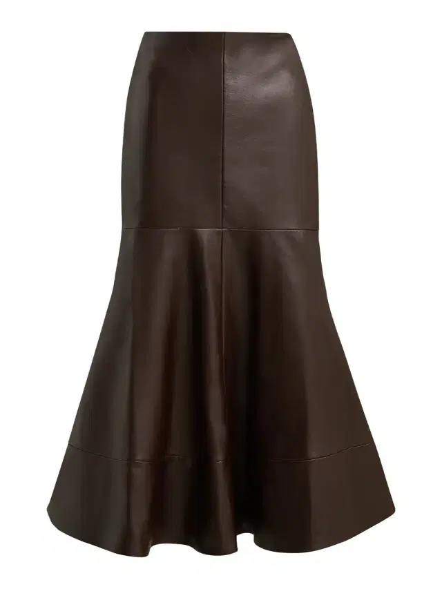 Preston Leather Skirt with Flared Hem