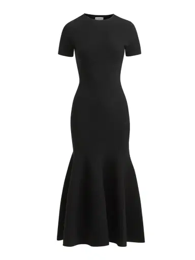 Brandon Maxwell Willa Knit Dress with Trumpet Skirt | Thumbnail 1