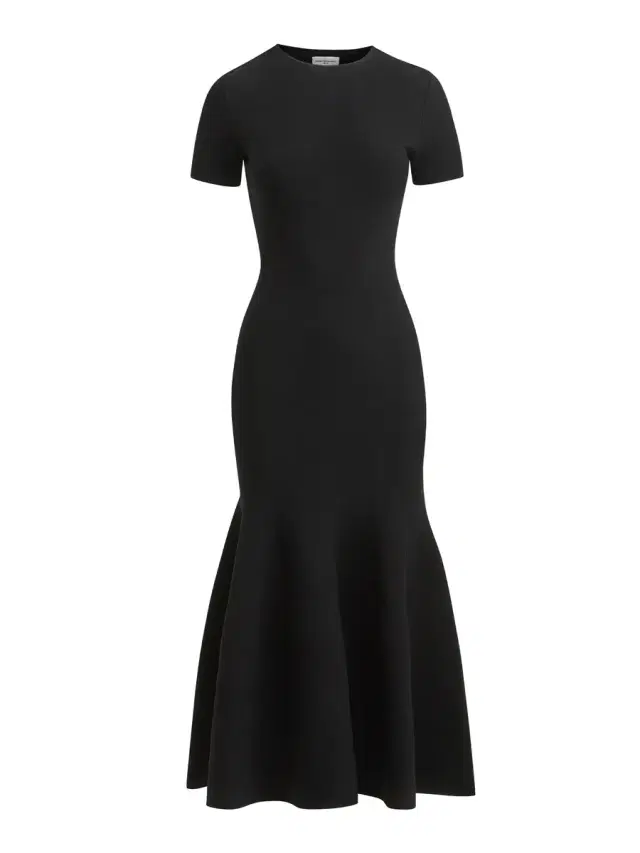 Brandon Maxwell Willa Knit Dress with Trumpet Skirt