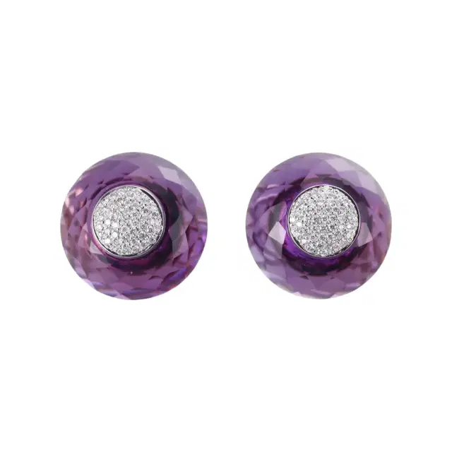 Tavanti Tavanti 18K Rose & White Gold Diamond & Amethyst Earrings by The Solist