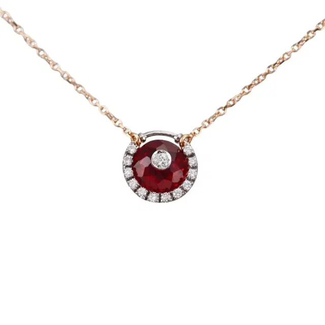 Tavanti Tavanti 18K Rose & White Gold Diamond & Garnet Pendant Necklace by The Solist