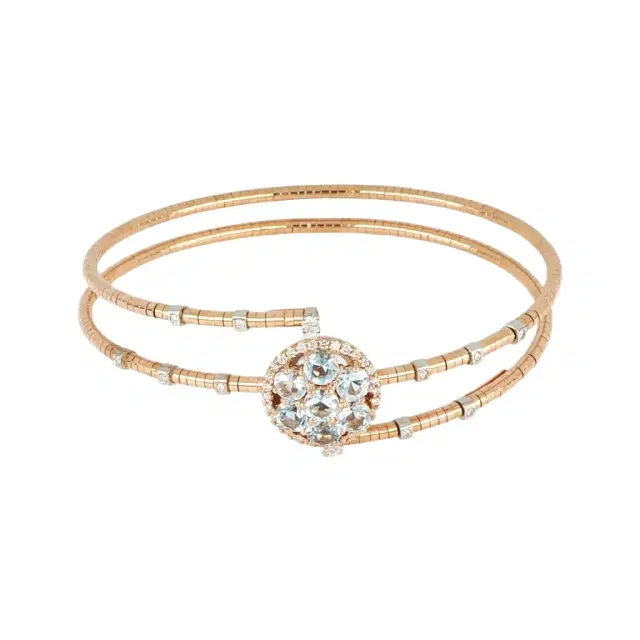 Tavanti Tavanti 18K Rose Gold & Titanium Diamond & Blue Topaz Spring Bracelet by The Solist