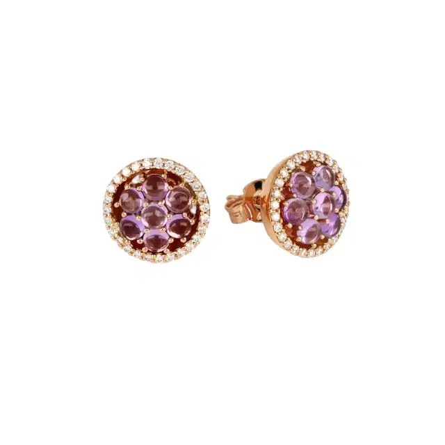 Tavanti Tavanti 18K Rose Gold Diamond & Amethyst Earrings by The Solist