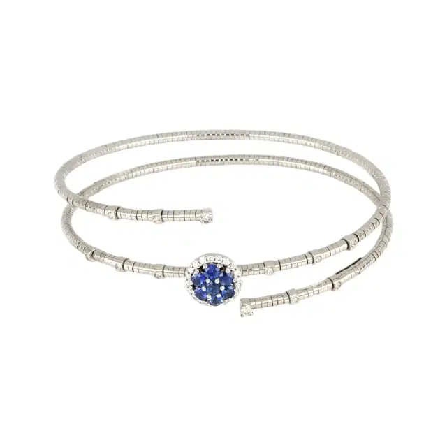 Tavanti Tavanti 18K White Gold & Titanium Diamond & Sapphire Spring Bracelet by The Solist